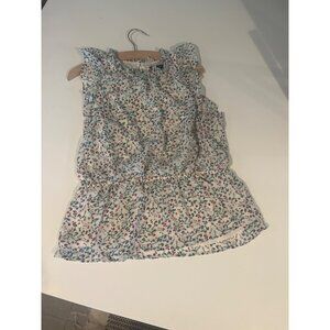 Floral Print Ruffle Sleeveless Top By Banana Republic